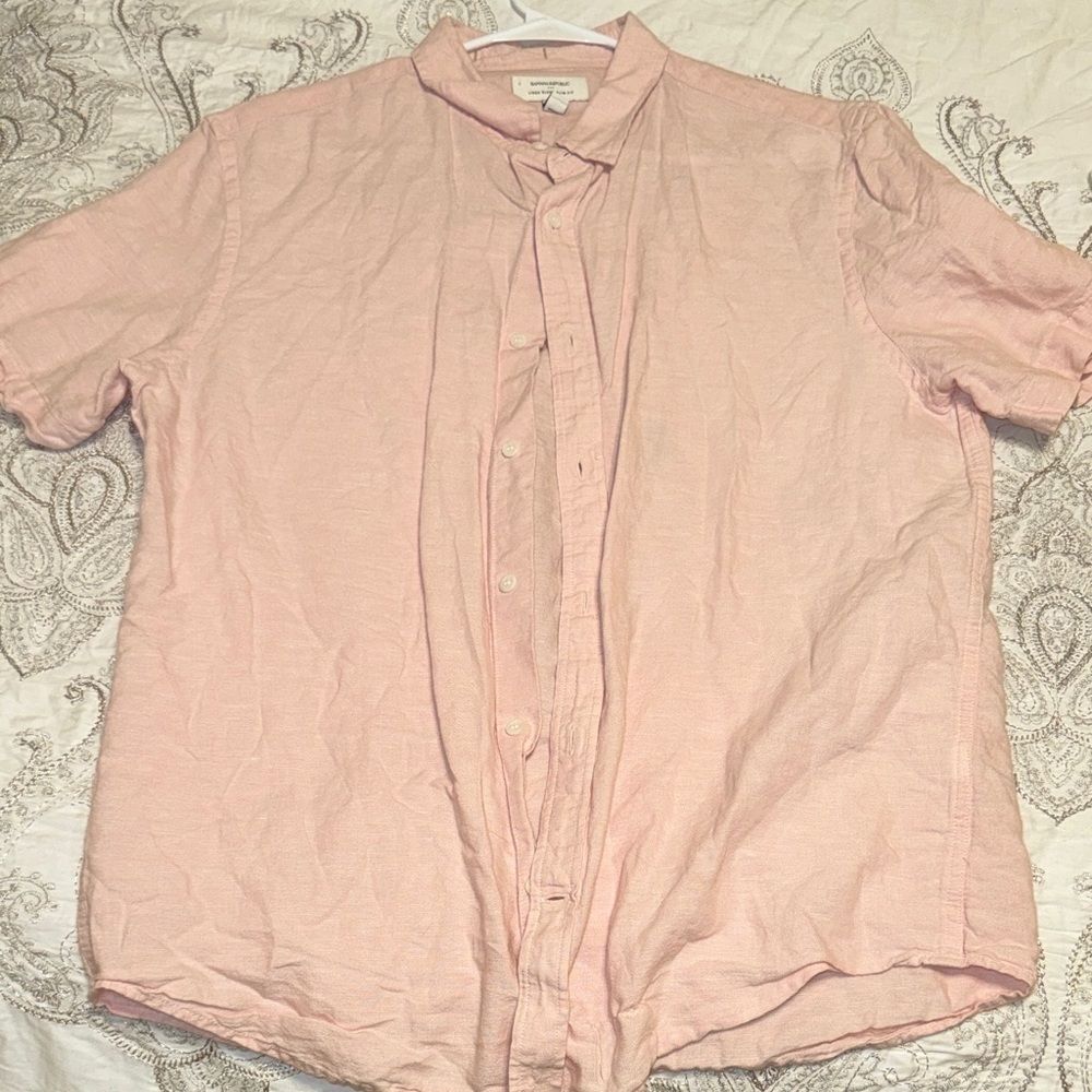 Banana Republic Light Pink Casual Button Down Shirt